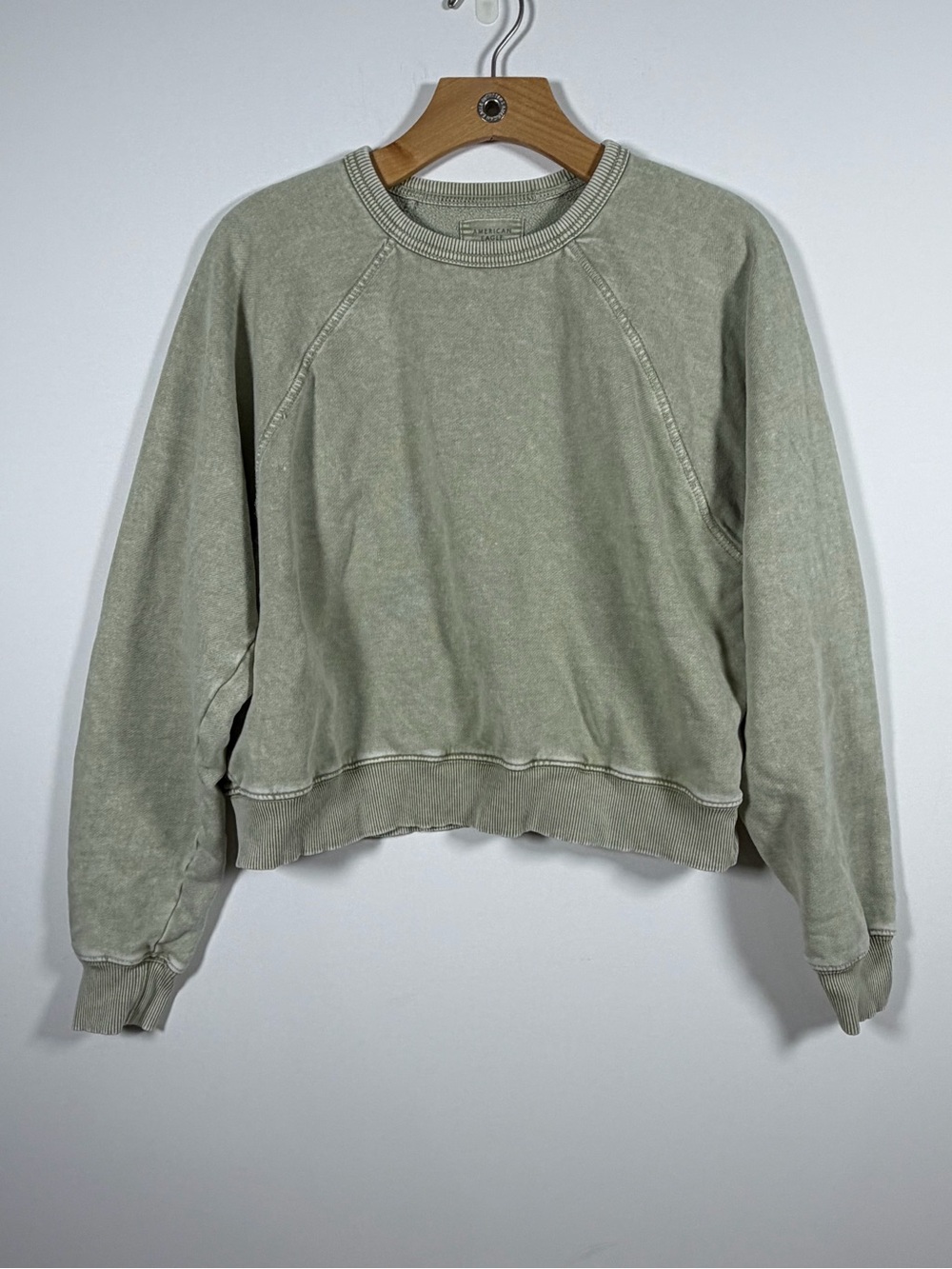 American Eagle Outfitters Sage Green Pullover Crewneck Sweatshirt